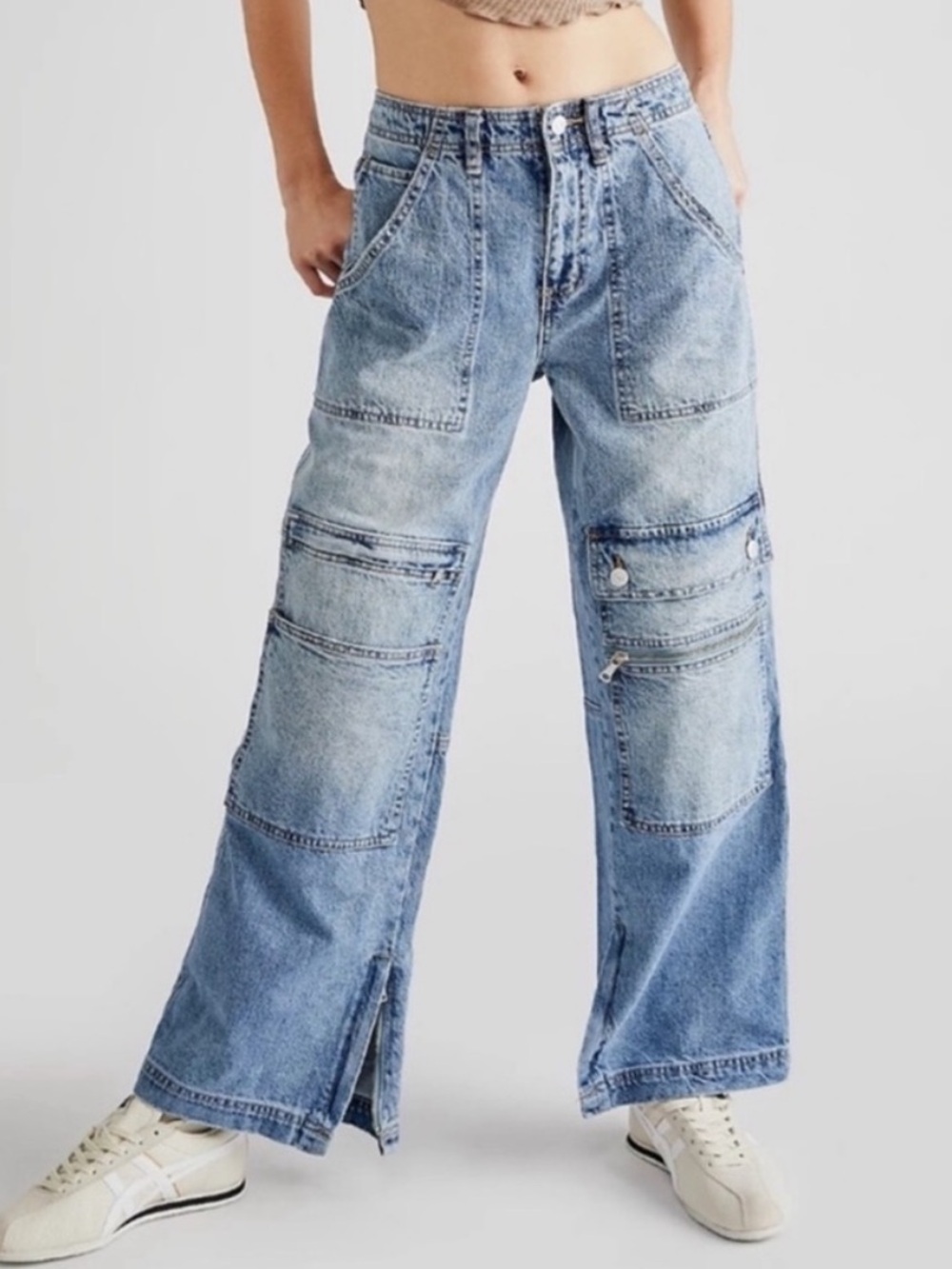 NEW Free People Cargo Jeans. Size 30 Curvy